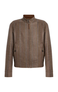 Graham Jacket in in Camel Multi Wool Silk Houndstooth