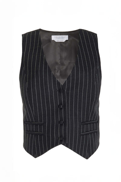 お値下げ　INSCRIRE Wool Short Vest-GRAY 完売 GAH_R23_131_1_frontcopy_grande