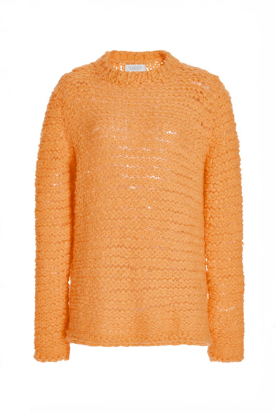 Larenzo Knit Sweater in Fluorescent Orange Welfat Cashmere