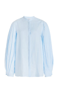 Laetitia Blouse in Light Blue Aloe Linen