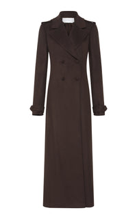 Houstt Trench Coat in Chocolate Winter Silk