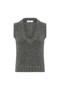 Cresset Vest in Charcoal Multi Cashmere