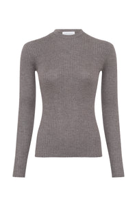 Browning Knit Crewneck Sweater in Walnut Cashmere Silk