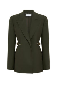 Epona Blazer in Olive Recycled Virgin Wool