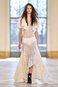 Lulsy Dress in Ivory Floral Cashmere Lace