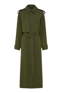 Tellus Coat in Olive Wool