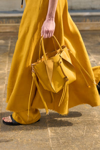 Small Marija Tote Bag in Golden Birch Nappa Leather