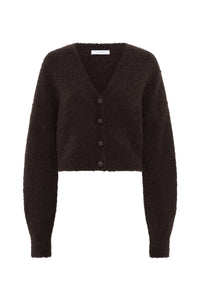 Tenet Knit Cardigan in Chocolate Cashmere Silk
