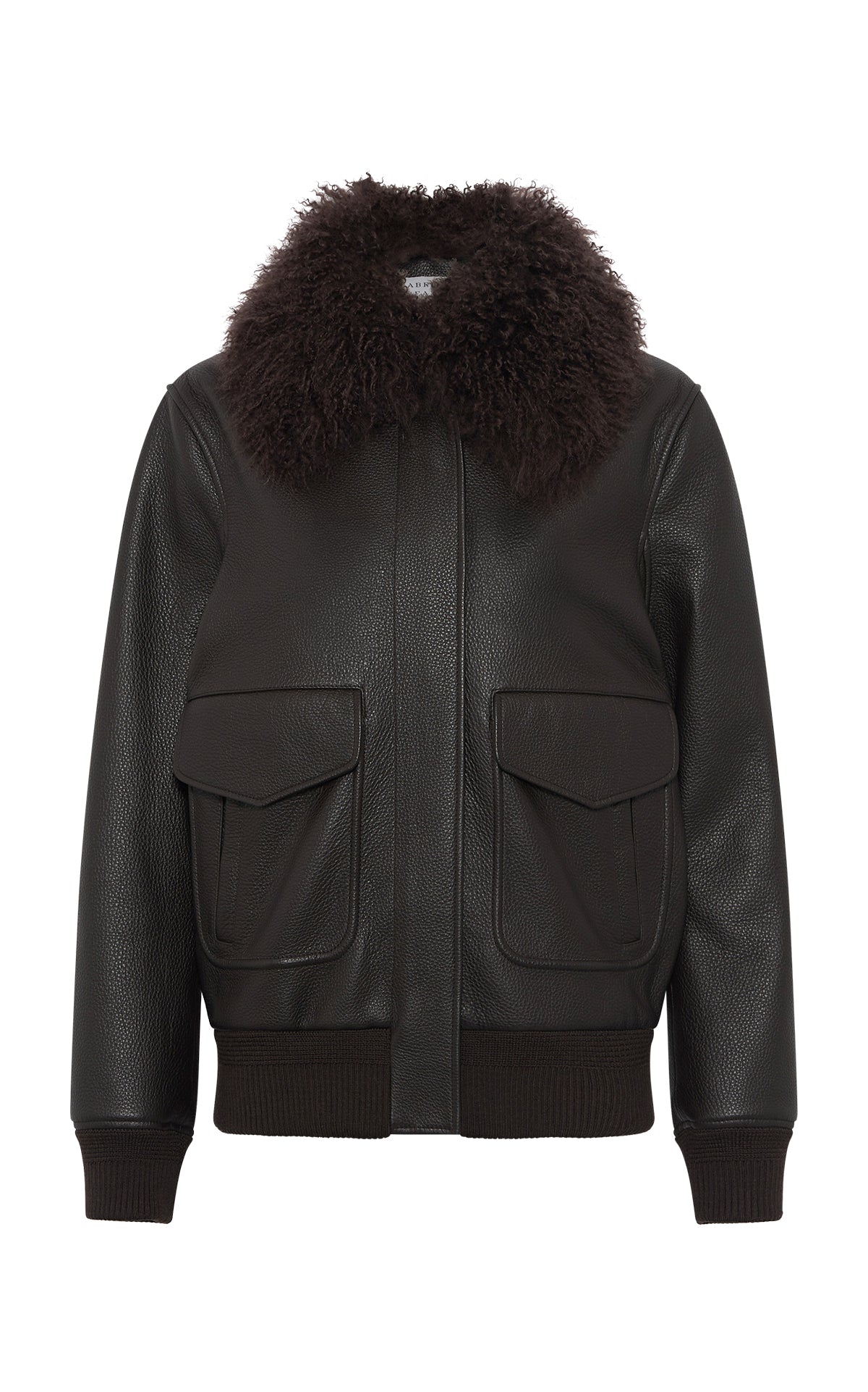 Grant Jacket in Ebony Textured Leather and Shearling