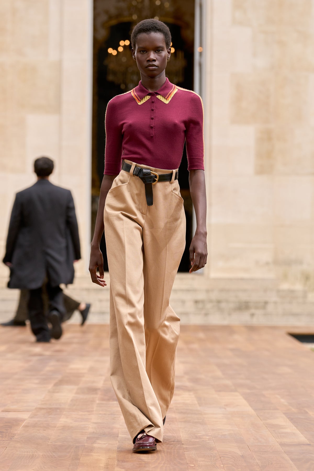 Norman Wide-leg Pant in Camel Sea Island Cotton Twill