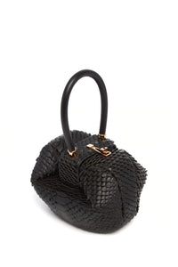 Nina Bag in Black Leather Snake Scales