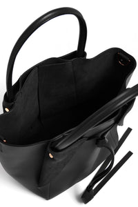 Small Marija Tote Bag in Black Nappa Leather