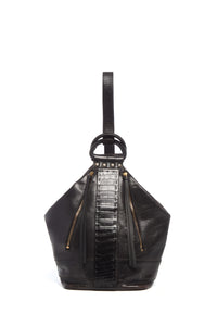 Vintage No.1 Backpack in Black Nappa & Crocodile Leather