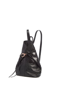 Vintage No.3 Backpack in Black Nappa Leather & Snakeskin