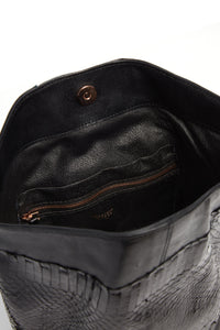 Vintage No.3 Backpack in Black Nappa Leather & Snakeskin