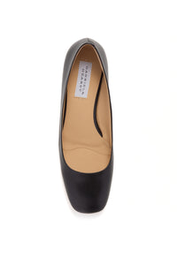 Agathe Low Heel Pump in Black Leather