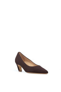 Peggy Pump in Dark Chocolate Suede