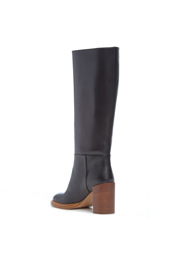 Bocca Knee-High Boot in Black Leather