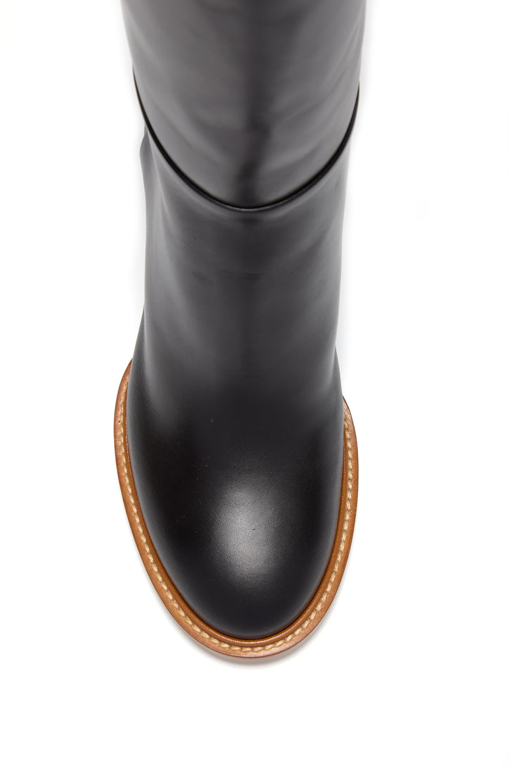 Bocca Knee-High Boot in Black Leather