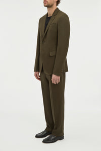 Irving Jacket in Olive Wool Cashmere Flannel