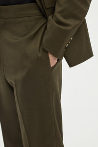 Sebastian Pant in Olive Wool Cashmere Flannel