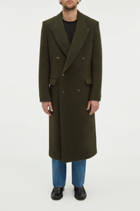Brannick Coat in Olive Cashemre Felt