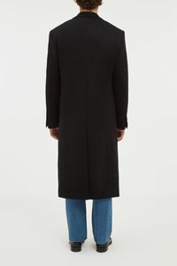 Brannick Overcoat in Black Double-face Recycled Cashmere