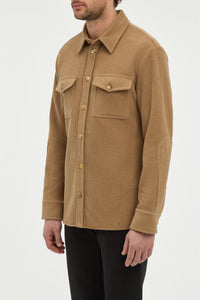 Lucas Overshirt in Camel Cashmere Corduroy