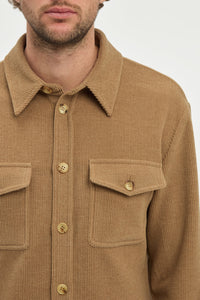 Lucas Overshirt in Camel Cashmere Corduroy