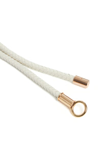 Rope Braided Belt in Ivory Nappa Leather