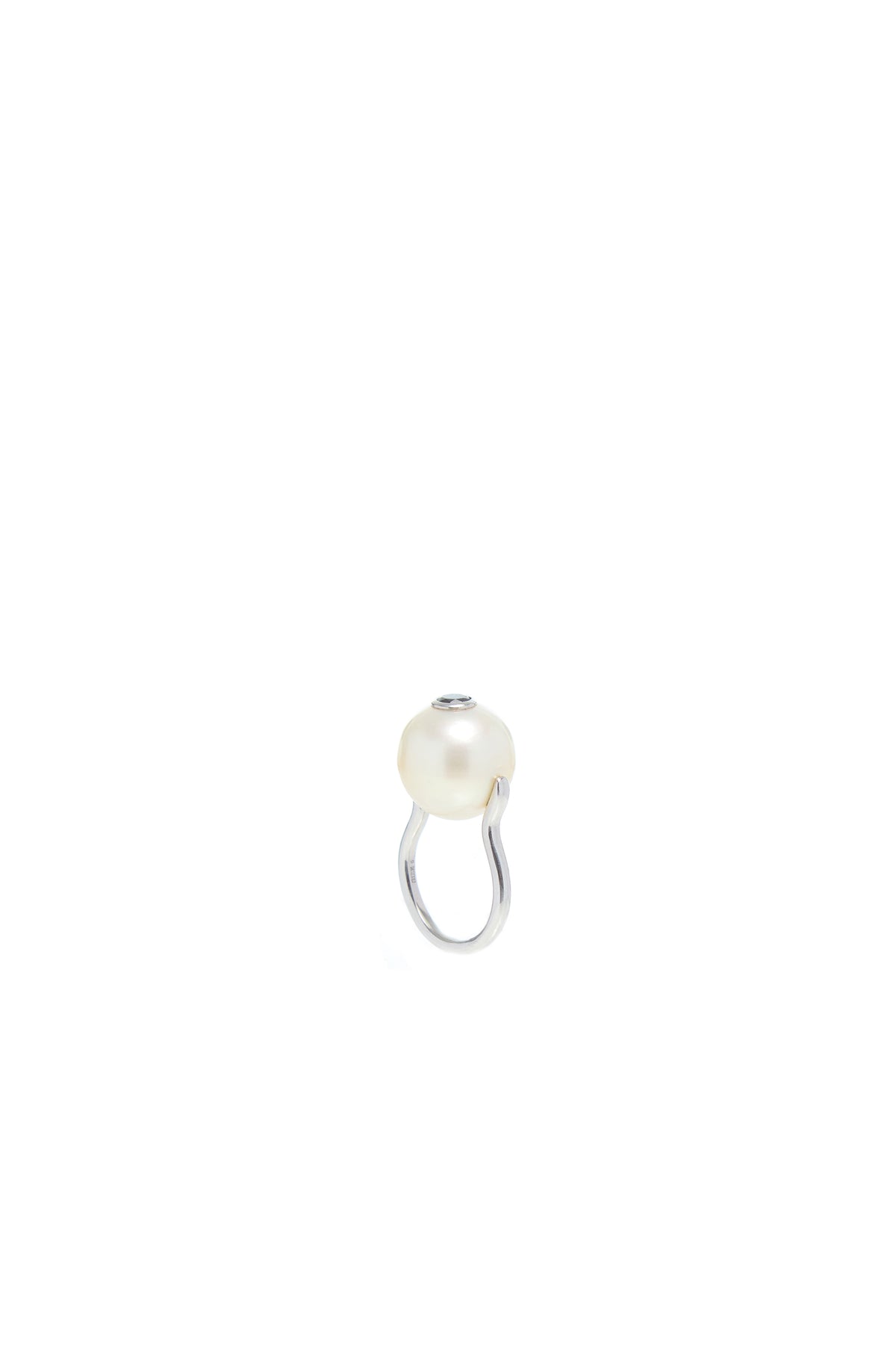 Pearl Ring with Platinum & Black Diamond