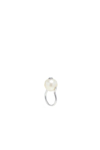 Pearl Ring with Platinum & Black Diamond