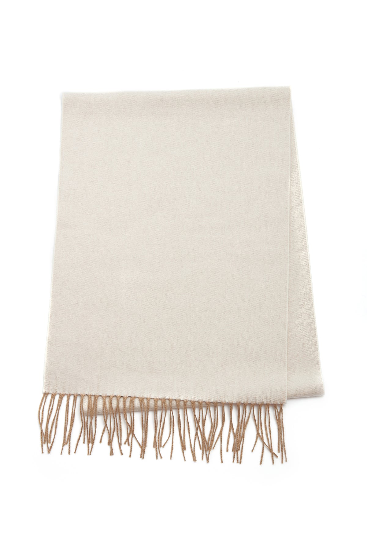 Blaine Fringe Scarf in Ivory Melange Brushed Silk Cashmere