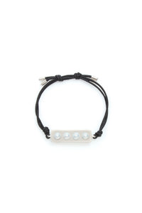 Bar Bracelet in Platinum with Pearls