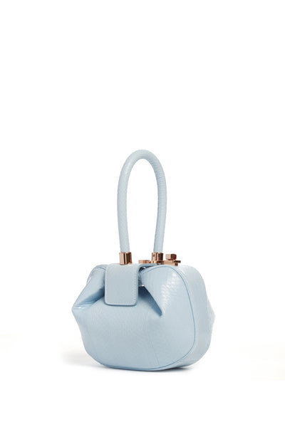 Demi Bag | Blue Snakeskin Top Handle Bag | Gabriela Hearst