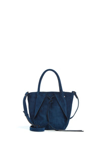 Small Marija Tote Bag in Navy Suede