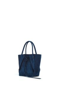 Small Marija Tote Bag in Navy Suede