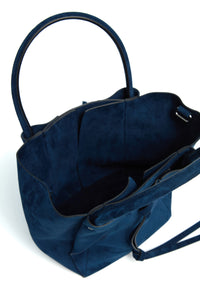 Small Marija Tote Bag in Navy Suede
