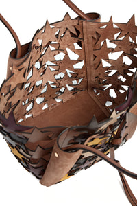 Marija Patchwork Stars Tote Bag in Multi Nappa Leather