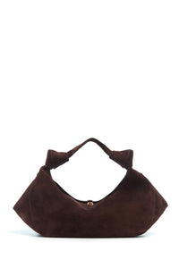 Small Antonia Bag in Dark Brown Suede