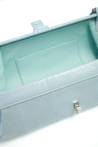 Paola Clutch in Light Blue Snakeskin