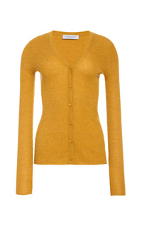 Aiste Knit Cardigan in Golden Birch Cashmere Silk with Hemp