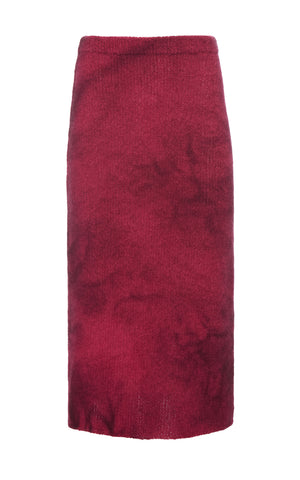 Dorcas Knit Midi Skirt in Bordeaux Cashmere
