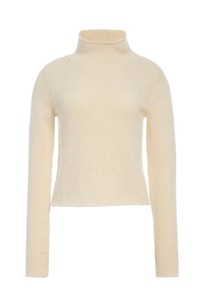 Daina Cropped Knit Turtleneck in Ivory Cashmere – Gabriela Hearst