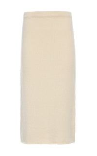 Dorcas Knit Midi Skirt in Ivory Cashmere