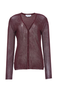 Duffy Knit Cardigan in Bordeaux Silk