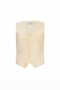 Coleridge Vest in Ivory Virgin Wool