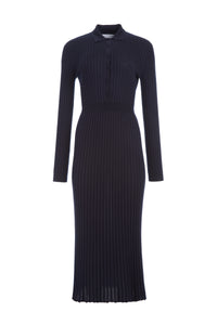 Ardor Knit Maxi Dress in Navy Cashmere Silk