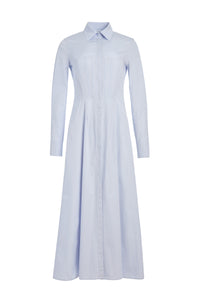 Eugene Maxi Shirtdress in Light Blue Sea Island Cotton