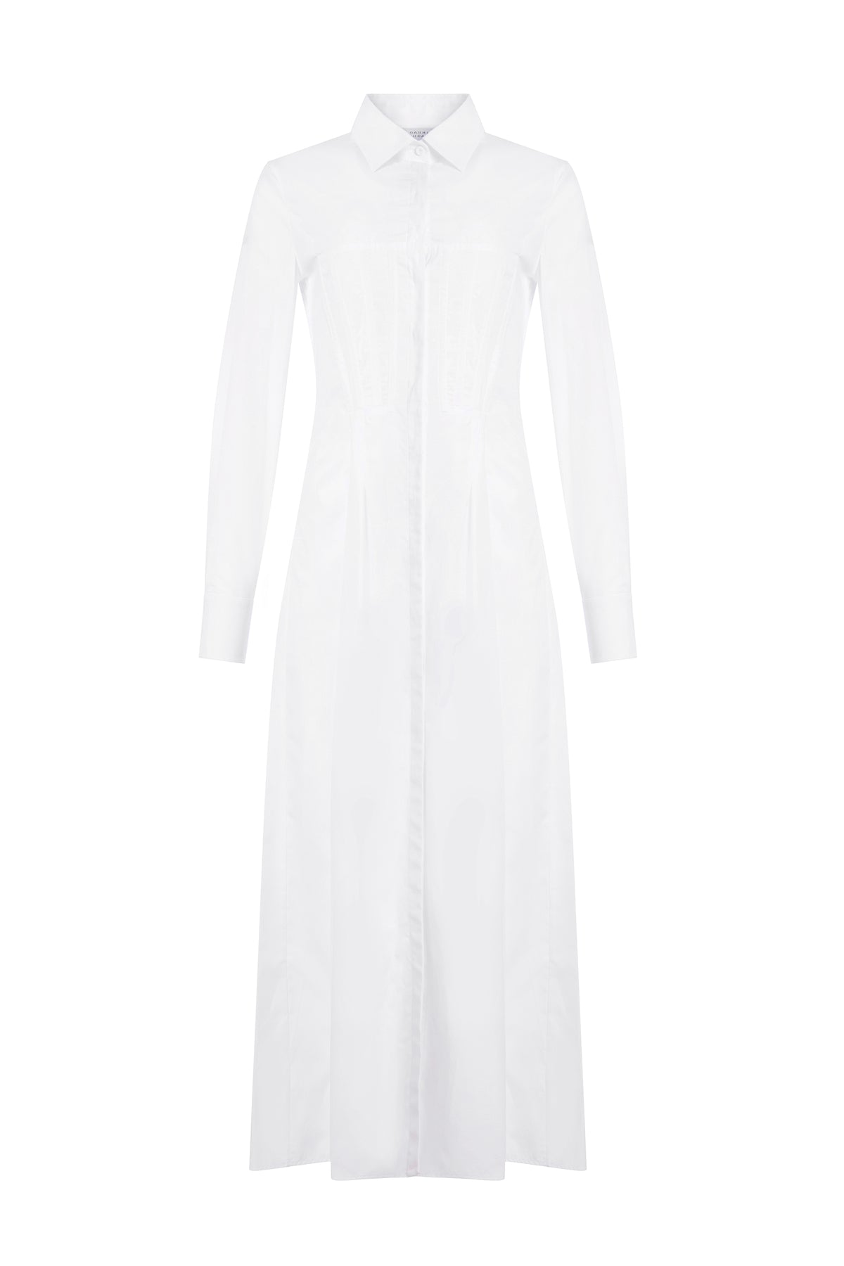 Eugene Maxi Shirtdress in White Sea Island Cotton